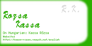 rozsa kassa business card